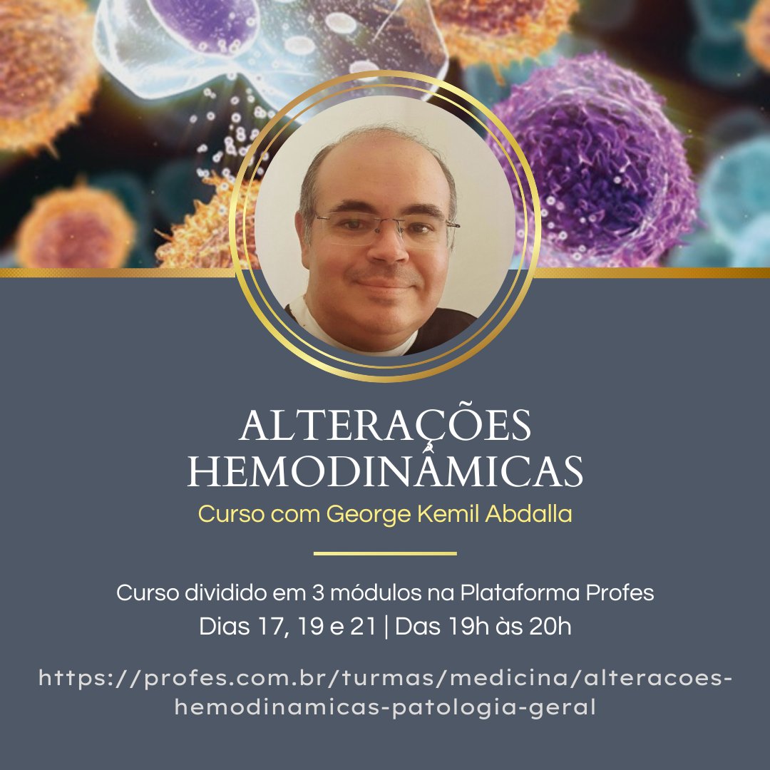 GeorgeKemil's tweet image. Learn about hemodynamic changes with one of the best professionals in the field! The course taught by Prof. Dr. George Kemil Abdalla is now open for registration on the Profes Platform. Don&apos;t miss this opportunity! #Medicine #HemodynamicChanges #Profes