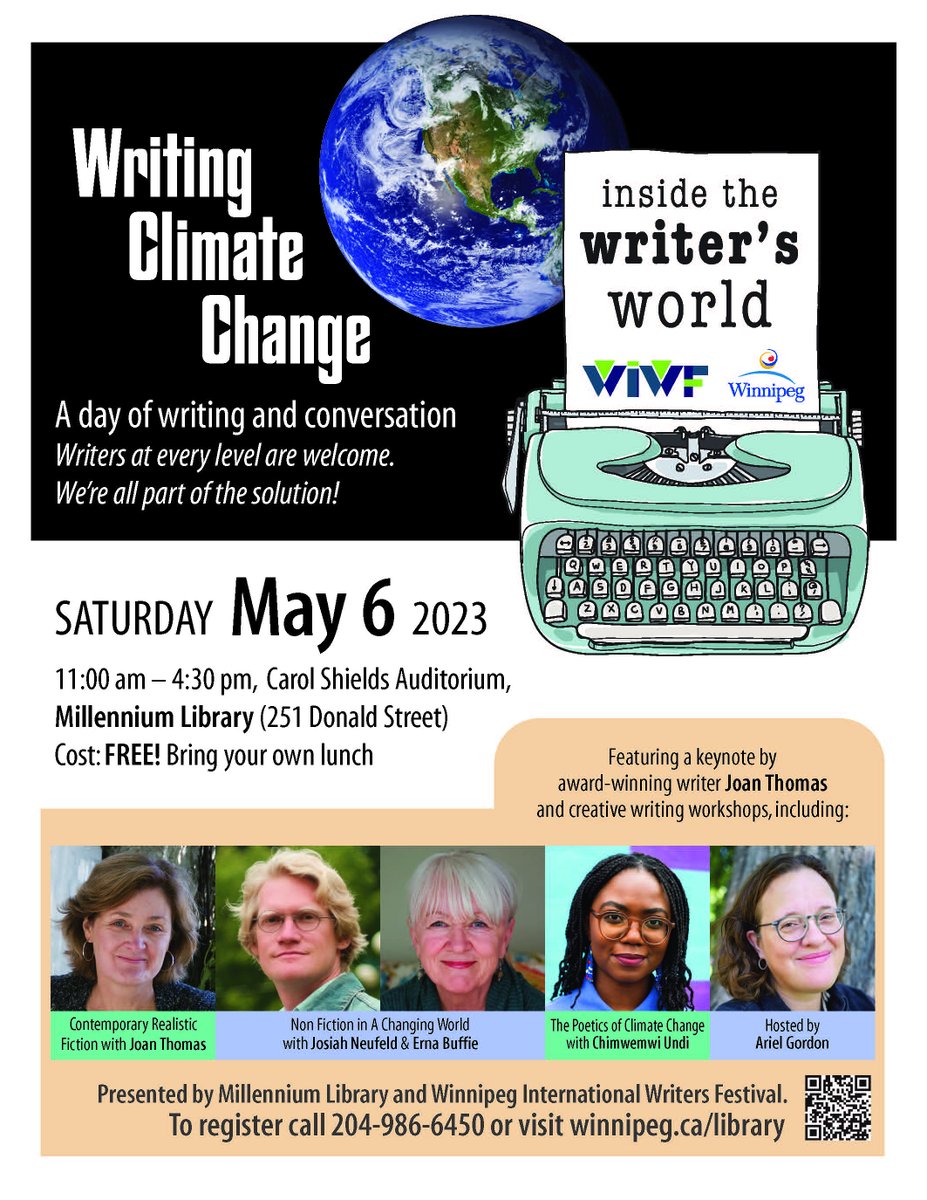📣Upcoming FREE writing workshop at the Millennium Library with some of Winnipeg's finest writers! 📣

To register: wpl.libcal.com/event/3725583
