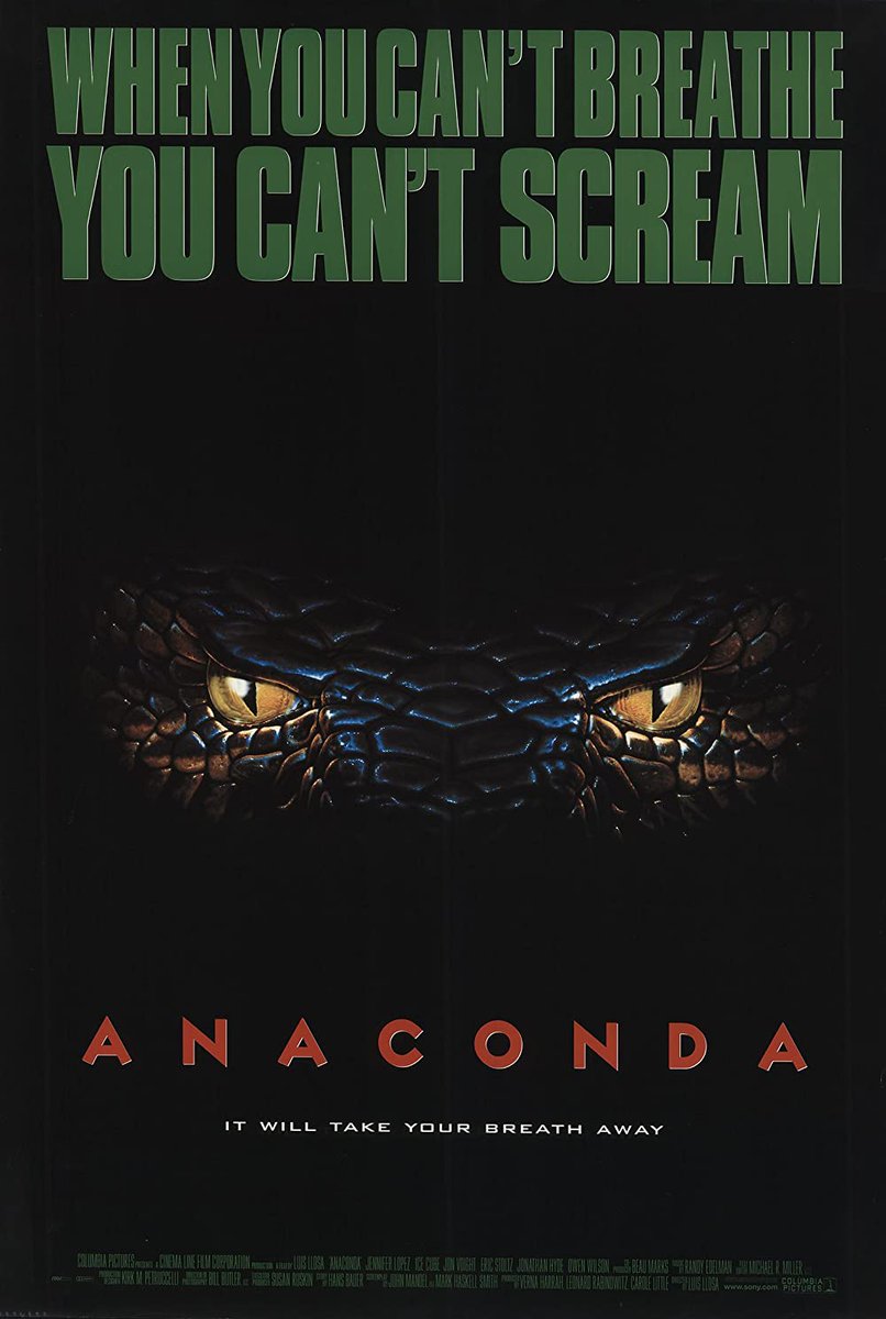 ‘Anaconda’ was released on this day 26 years ago! (April 11, 1997) 🐍 

#JenniferLopez #EricStoltz #IceCube #JonVoight #OwenWilson #JonathanHyde  #VincentCastellanos #KariWuhrer #OnThisDay