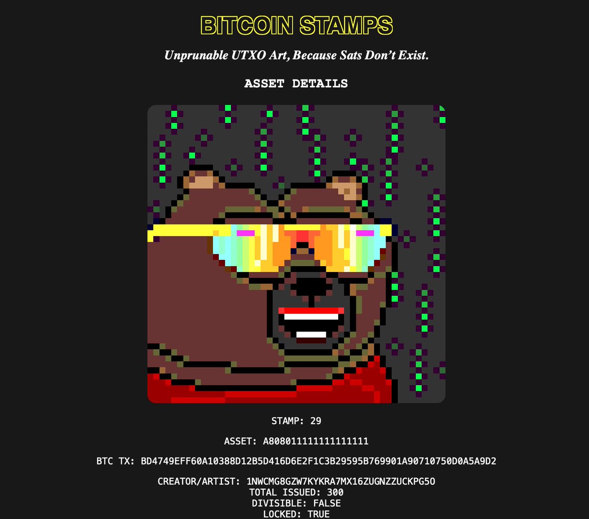 alth0tas's tweet image. !BITCOIN STAMP GIVEAWAY! 
👇👀👇
RT and LIKE my PINNED tweet to be in with a chance of winning: 

1 x A808011111111111111 (AKA STAMP 29 AKA COOL BOBO AKA THE "NAKA" OF BTC STAMPS) by @DankFroglet 

48h to win! 
#btcstamps 
(ps. MY PINNED TWEET!)