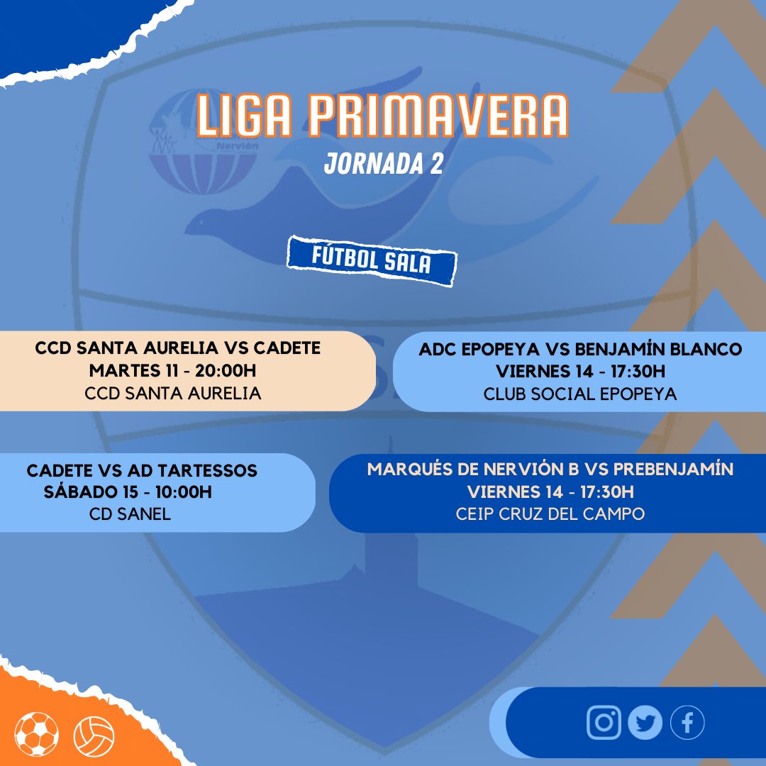 Volvemos una jornada más! 💪🏼
Y con las pilas cargadas tras el parón de semana santa 🔋
No te pierdas ningún partido 👀

#SomosLosAzules 🔵⚪️