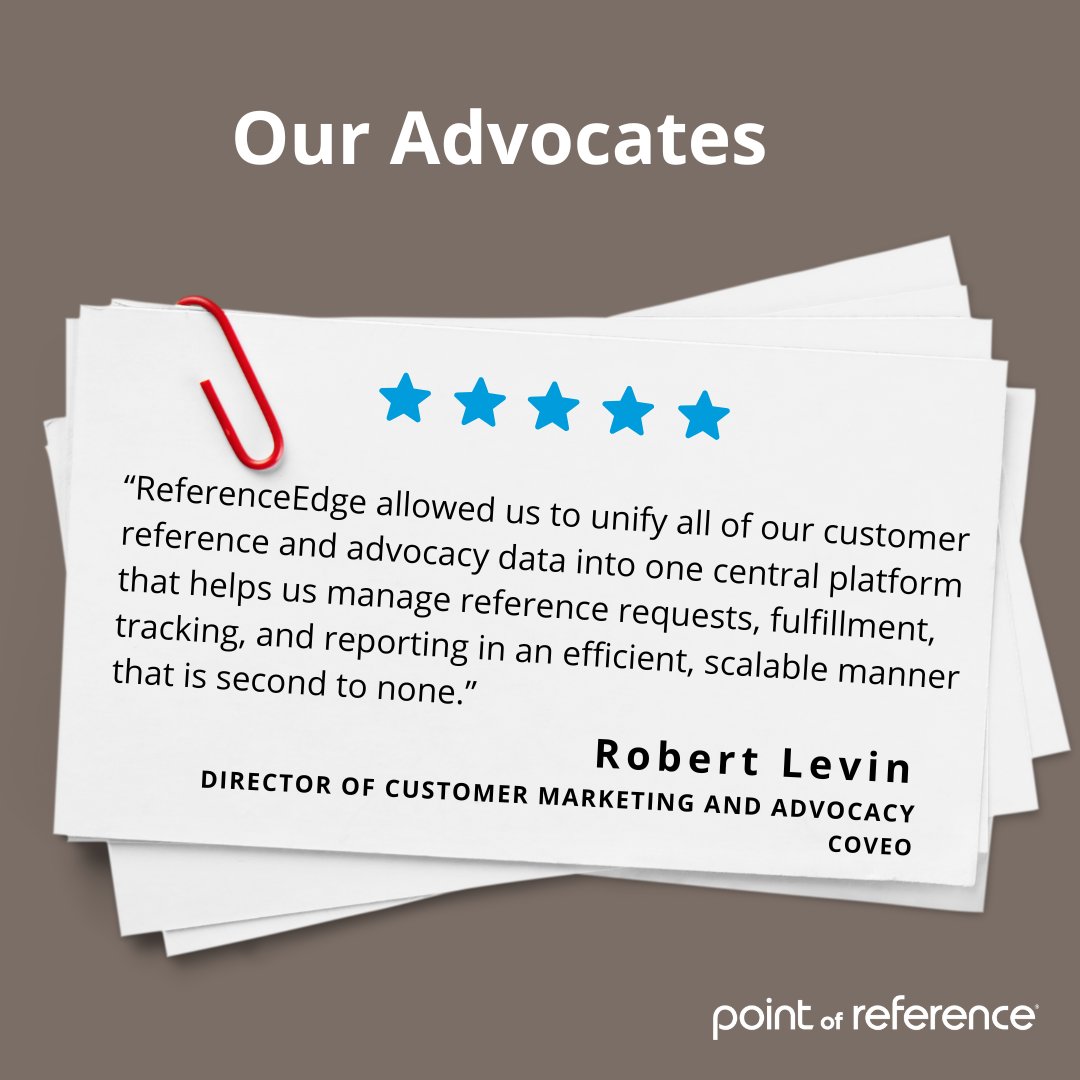 ReferenceEdge provides a single source of truth for storing all your customer reference and advocate information! And it’s Salesforce-native; so, your stakeholders never have to leave Salesforce CRM. sforce.co/4168fOA #customermarketing #customeradvocacy #customerreviews