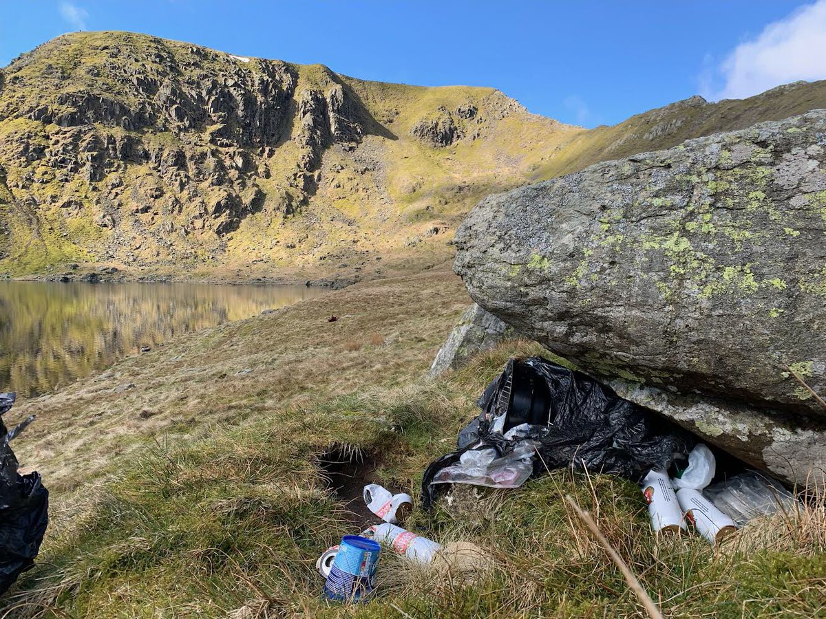 Pretty grim what was left behind on Helvellyn over Easter, a small selection. Three trips to clear. The half gutted/cooked tarn trout too gruesome to show. With no funding available to take on our seasonal ranger again this year it could be a challenging summer.