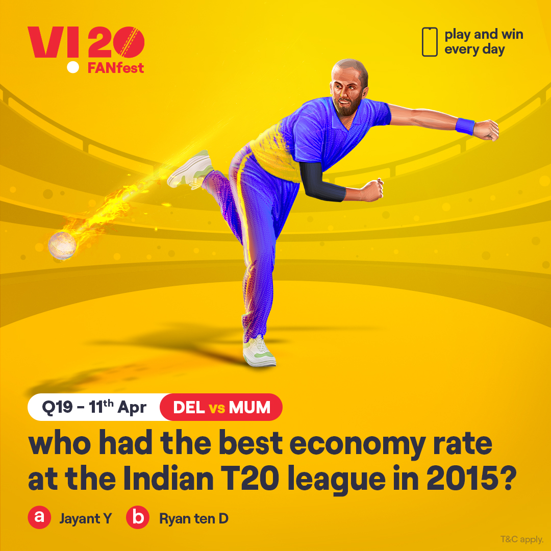 ViCustomerCare's tweet photo. Here’s your chance to win the hottest prizes. Comment #Vi20FANFest with the right answer to all the questions today and stand a chance to win big – a📱every day. The one who gets the most questions right this season will get 2 tickets to the finale. #ContestAlert #Cricket https://t.co/havUE4JbiI