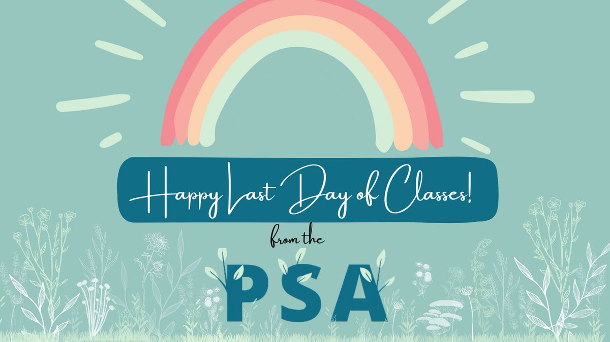 Happy last day of classes! Finals season begins April 14th and we wish you all the best of luck on your finals. The PSA reminds you to practice self-care during this busy time!