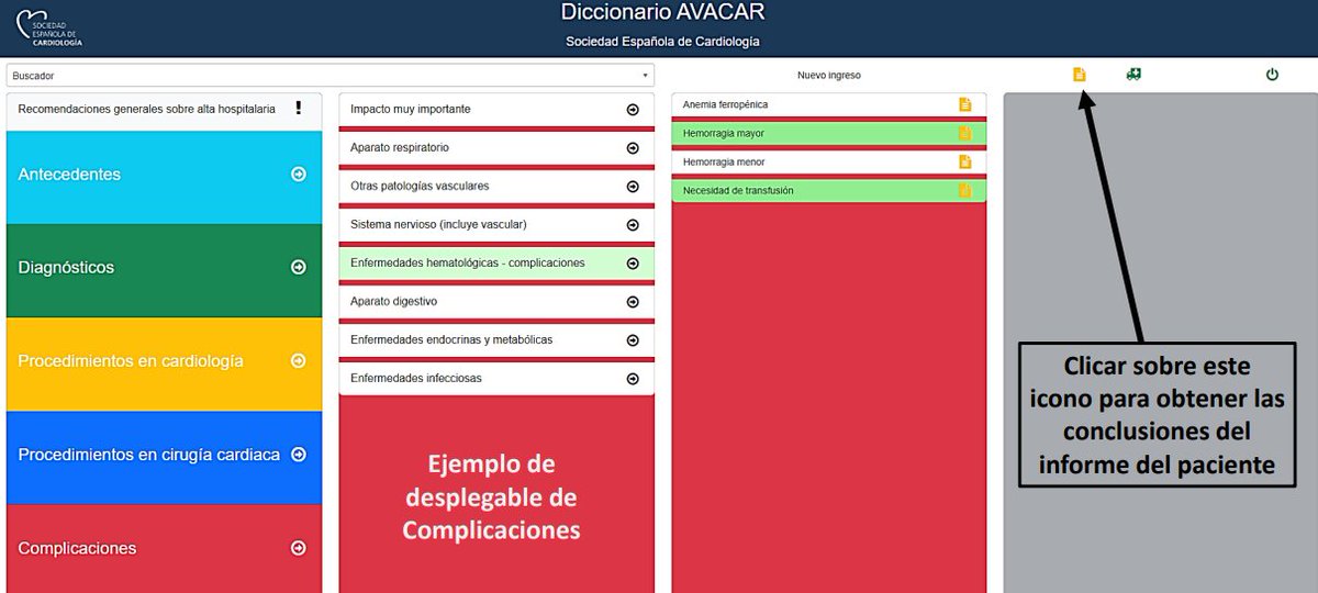 secardiologia's tweet photo. 🆕 ¡Mejoramos la usabilidad del diccionario #AVACAR! Genera tus informes de alta de forma fácil y descárgatelos 👉 https://t.co/1VHurkveiQ https://t.co/Wrd7BzJiXK