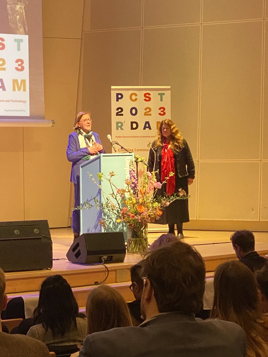 At the launch of the  #PCST2023 conference. A big shout out to the local team Caroline and Maarten and the whole team. Really great start. Mind blowing after Covid. #scicomm