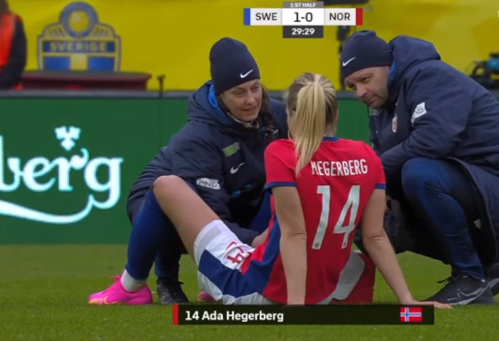 Foetbal247TBG's tweet photo. Hegerberg picks up an injury #SWENOR https://t.co/YjShiJqlzY
