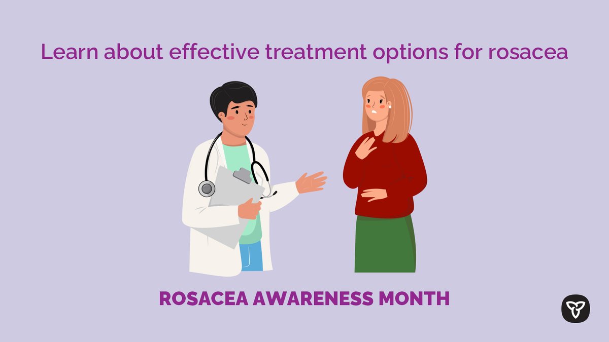 ONThealth's tweet image. April is #RosaceaAwarenessMonth.

#Rosacea is a chronic inflammatory skin condition that affects over 3 million Canadians.

Treatment can control symptoms, helping to improve the mental and emotional well-being of patients.

Learn about treatment options: dermatology.ca/public-patient…