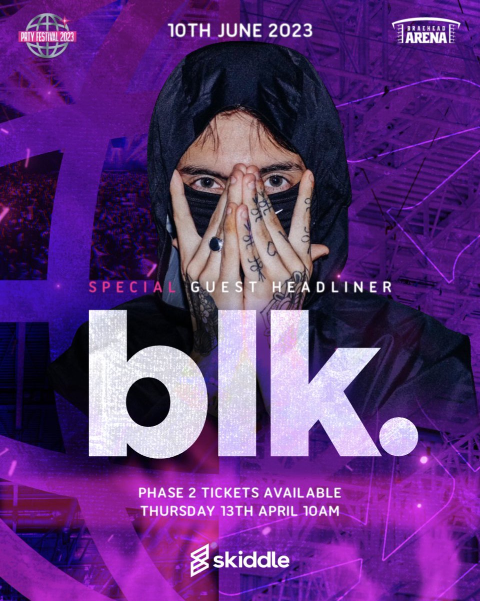 prty_events's tweet image. @blkluvsu joins us as our special guest at the Braehead Arena on the 10th of June for the biggest PRTY Scotland has ever seen. 

Tickets on sale Thursday at 10am - sign up now for priority access -&amp;gt;&amp;gt;&amp;gt; skiddle.com/festivals/prty…