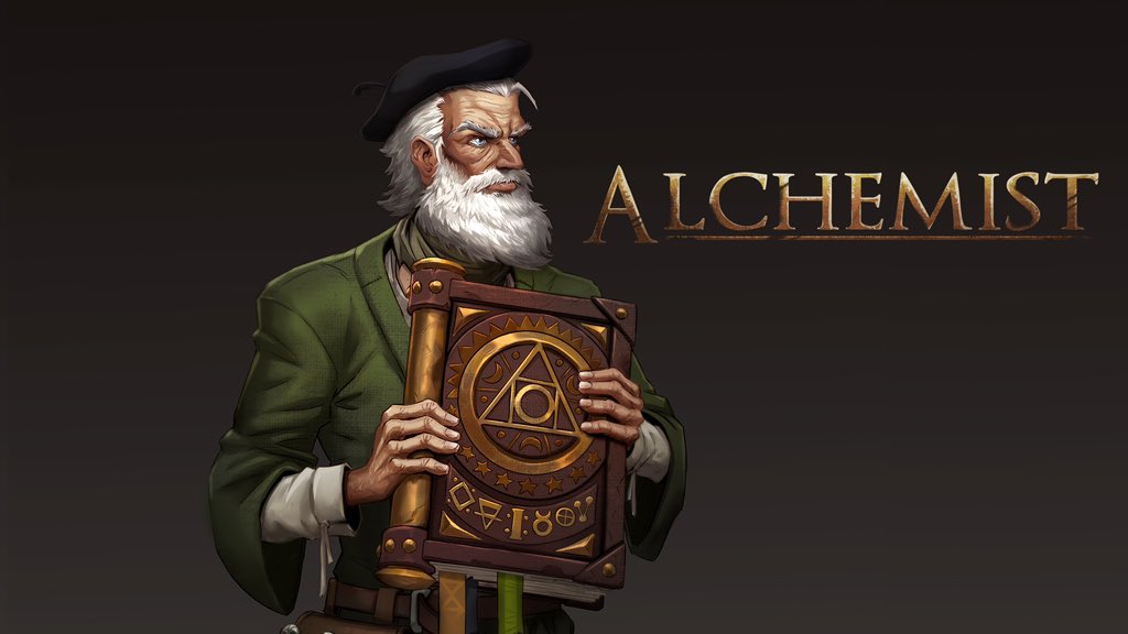 DuelistGame's tweet photo. Meet our new character - old Alchemist! 
Once favored by the goldsmiths' guild, he fled his hometown when the Holy Inquisition became interested in his suspicious practice.

#IndieGameDev #indiedevs #indiegame #gameart #Alchemist https://t.co/WlRbLHaWxm