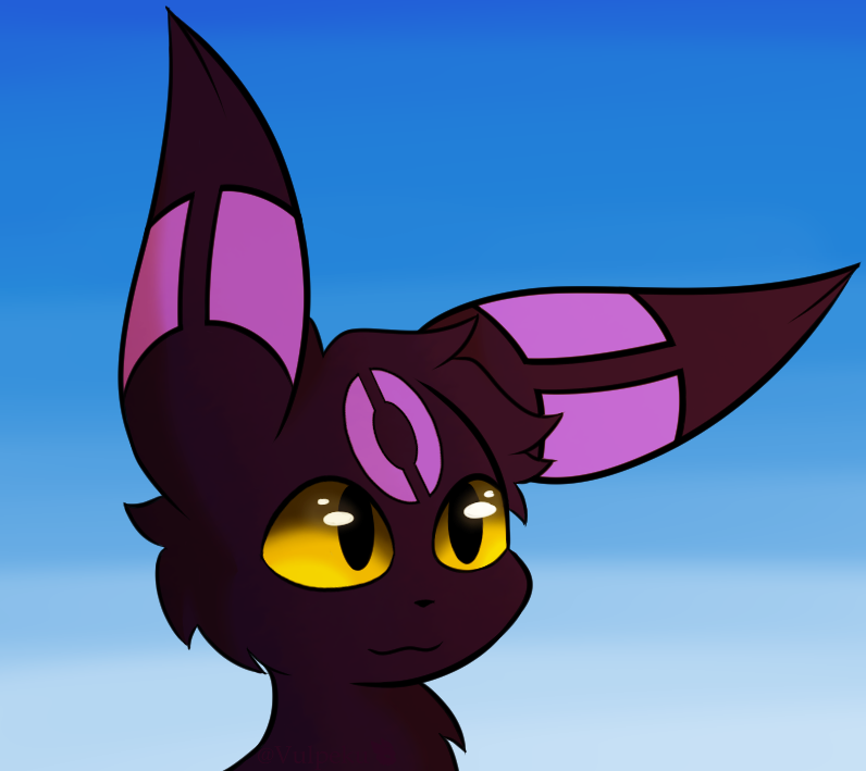 Vulpeku's tweet photo. Umbry is finally back in the draws!, also a bit of experimenting with the lights and shadows :3 https://t.co/aCQrk1aqrl