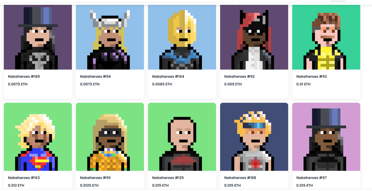 Nakaheroes's tweet photo. Looking good heroes! Remember we are FREE up until 1000 mints! Then we giving away some prizes to mints randomly ever 1000 mints! 
#MintingNow #pixelart #NakaHeroes #NFT #NFTs #NFTCommunity https://t.co/NYhklV4sDU