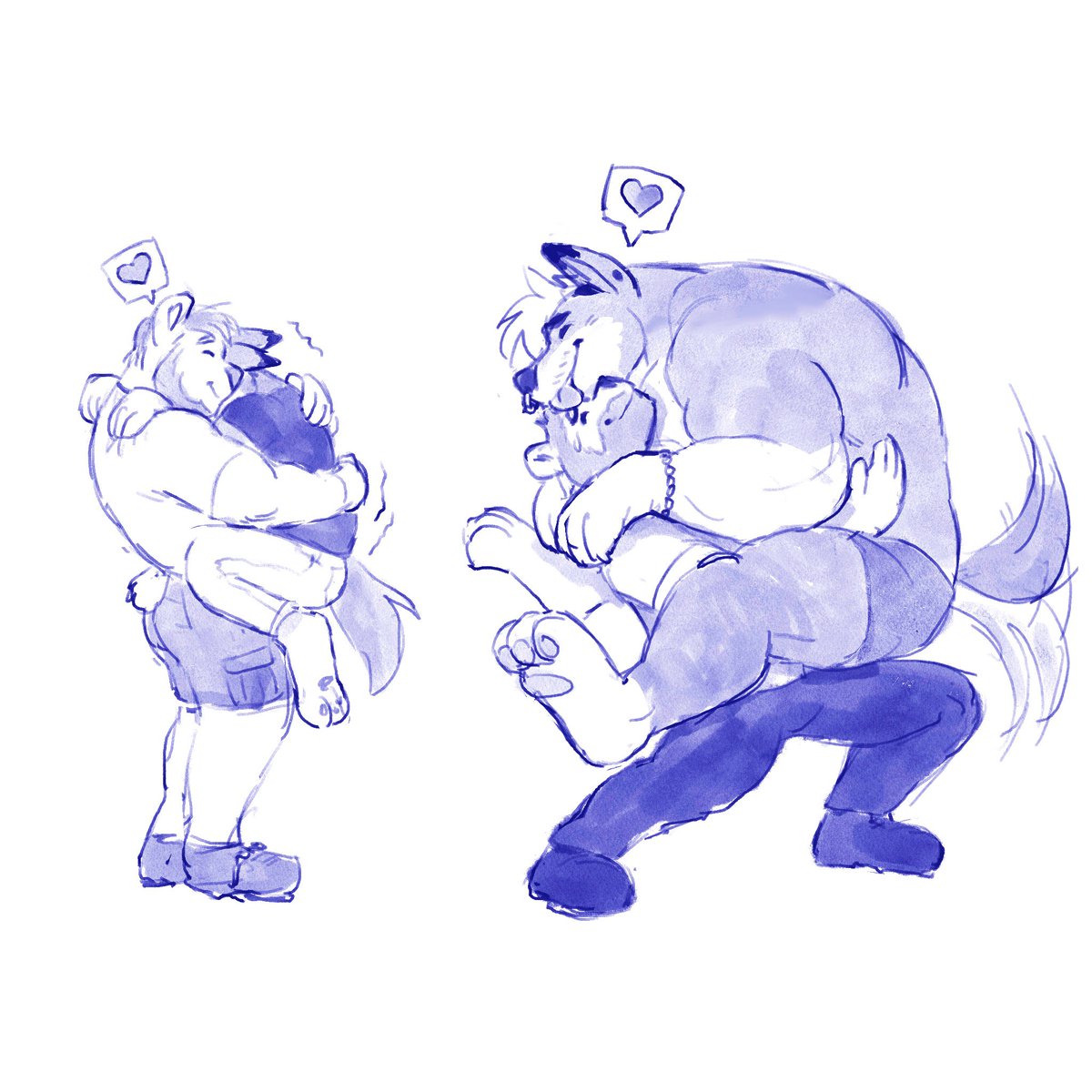 A sweet and friendly bear invited a shy lil wolf boy into his life, and thru the years their love has grown into an unshakable bond 🐻💕🐺