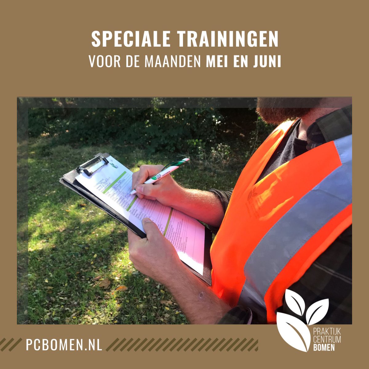 Speciale trainingen:

✅ Ziekten en aantastingen op 17 mei
bit.ly/327ygAt 
✅ Plantenkennis zomerkenmerken op 25 mei en 1 juni
bit.ly/3rqXTJa 
✅ Handboek bomen op 26 en 31 mei
bit.ly/2V3z2gs 
✅ DIB op 15 juni (inschrijving: Norm Instituut Bomen)