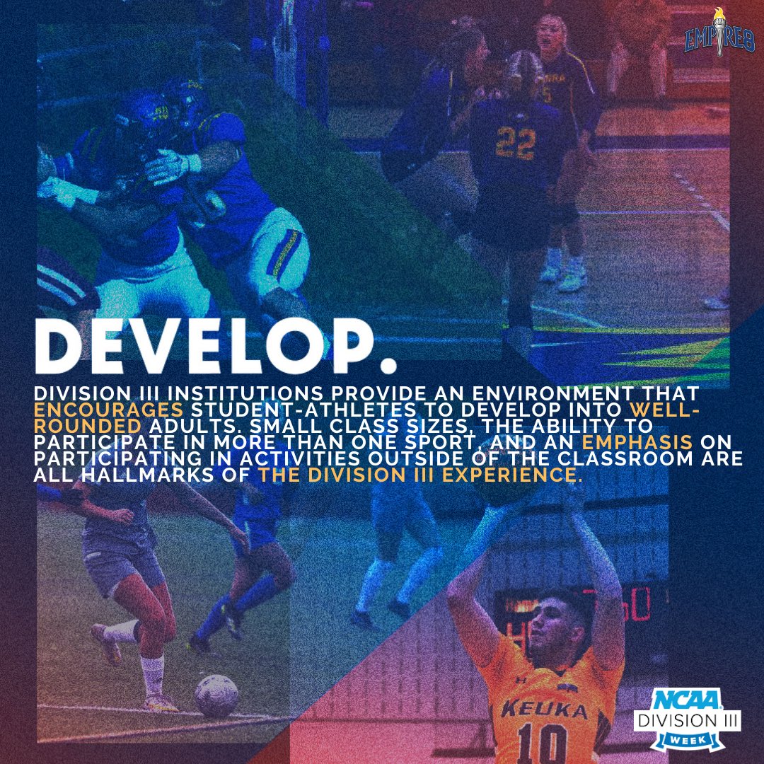 Empire8's tweet image. Day 2 of #DIII Week! We are amazed by the pride &amp;amp; dedication of our member institutions as they share their remarkable stories. We have some of the most outstanding student-athletes &amp;amp; staff within DIII, and we couldn't be more proud of their work on and off the field! #DIIIweek