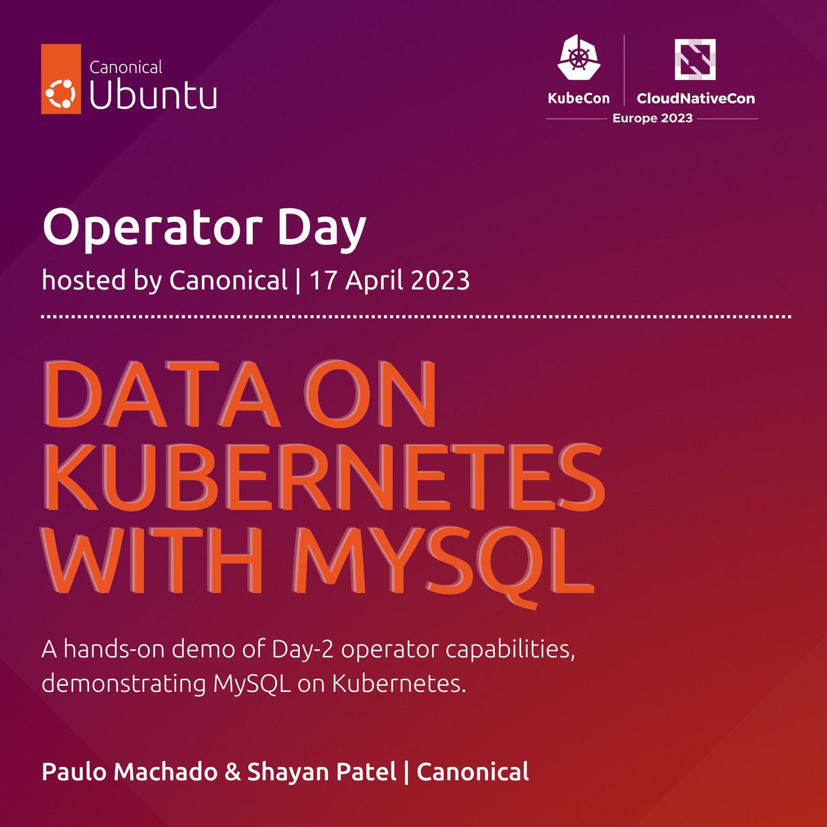 ubuntu's tweet photo. The Operator Day agenda is packed❗
This April 17th, indulge in expert sessions presenting software operators' applications across the stack, on VMs, private clouds, public clouds, or multi-cloud scenario 👇
https://t.co/7tGsnLR4wS
#operators #operatorday #kubernetes #kubecon https://t.co/WMyzNoPlZA
