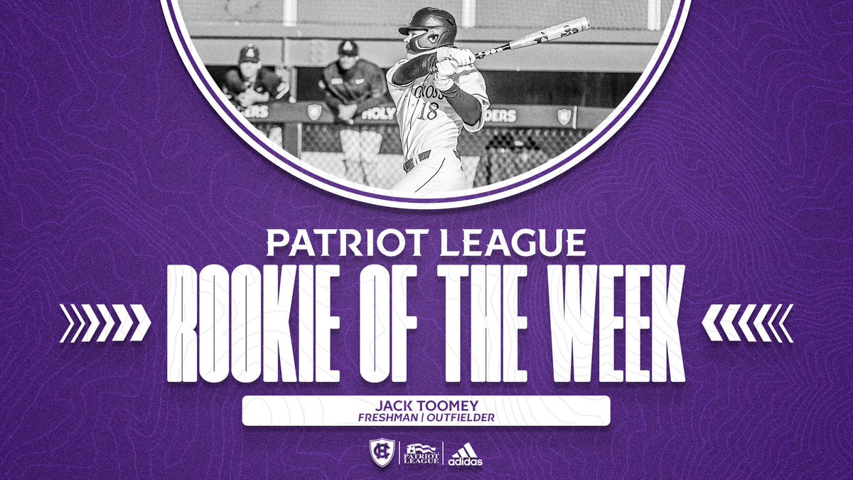 Holy Cross Baseball (@hcrossbaseball) on Twitter photo For the second time this year, <a href="/JackToomey77/">Jack Toomey</a> has been named the Patriot League Rookie of the Week!
bit.ly/3zMI43l
#GoCrossGo For the second time this year, <a href="/JackToomey77/">Jack Toomey</a> has been named the Patriot League Rookie of the Week!
bit.ly/3zMI43l
#GoCrossGo