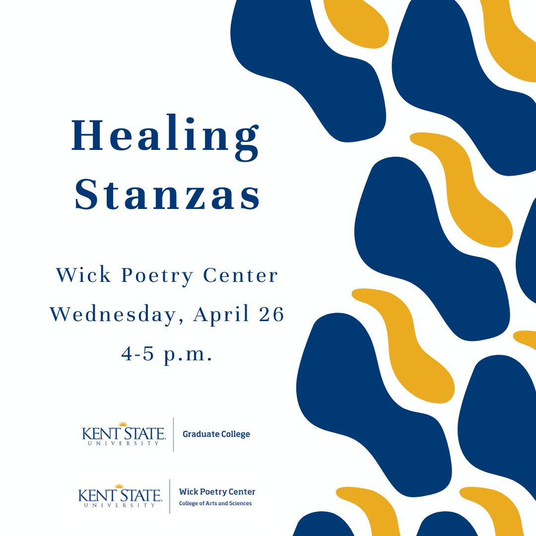 Healing Stanzas is a reflective writing initiative that aims to support the well-being of KSU students. These workshops engage creative writing skills to help foster connection and a sense of belonging in the Kent community. Join us on 4/26 from 4-5 p.m.