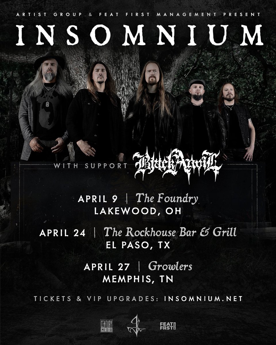 Insomnium Official (@insomniumband) on Twitter photo Next Week:
4/11 Chicago, IL <a href="/HOBChicago/">House of Blues Chicago</a>^
4/12 Minneapolis, MN <a href="/VarsityTheater/">Varsity Theater</a>^
4/14 Denver, CO <a href="/gothictheatre/">Gothic Theatre</a>^
4/15 Salt Lake City, UT <a href="/ComplexSLC/">The Complex</a>
4/17 Seattle, WA <a href="/thecrocodile/">thecrocodile</a>^
4/18 Vancouver, BC <a href="/RickshawTheatre/">Rickshaw Theatre</a>*
4/19 Portland, OR <a href="/Hawthorne_thtr/">Hawthorne Theatre</a>^
^ Moving Fast
* Low Tickets Next Week:
4/11 Chicago, IL <a href="/HOBChicago/">House of Blues Chicago</a>^
4/12 Minneapolis, MN <a href="/VarsityTheater/">Varsity Theater</a>^
4/14 Denver, CO <a href="/gothictheatre/">Gothic Theatre</a>^
4/15 Salt Lake City, UT <a href="/ComplexSLC/">The Complex</a>
4/17 Seattle, WA <a href="/thecrocodile/">thecrocodile</a>^
4/18 Vancouver, BC <a href="/RickshawTheatre/">Rickshaw Theatre</a>*
4/19 Portland, OR <a href="/Hawthorne_thtr/">Hawthorne Theatre</a>^
^ Moving Fast
* Low Tickets