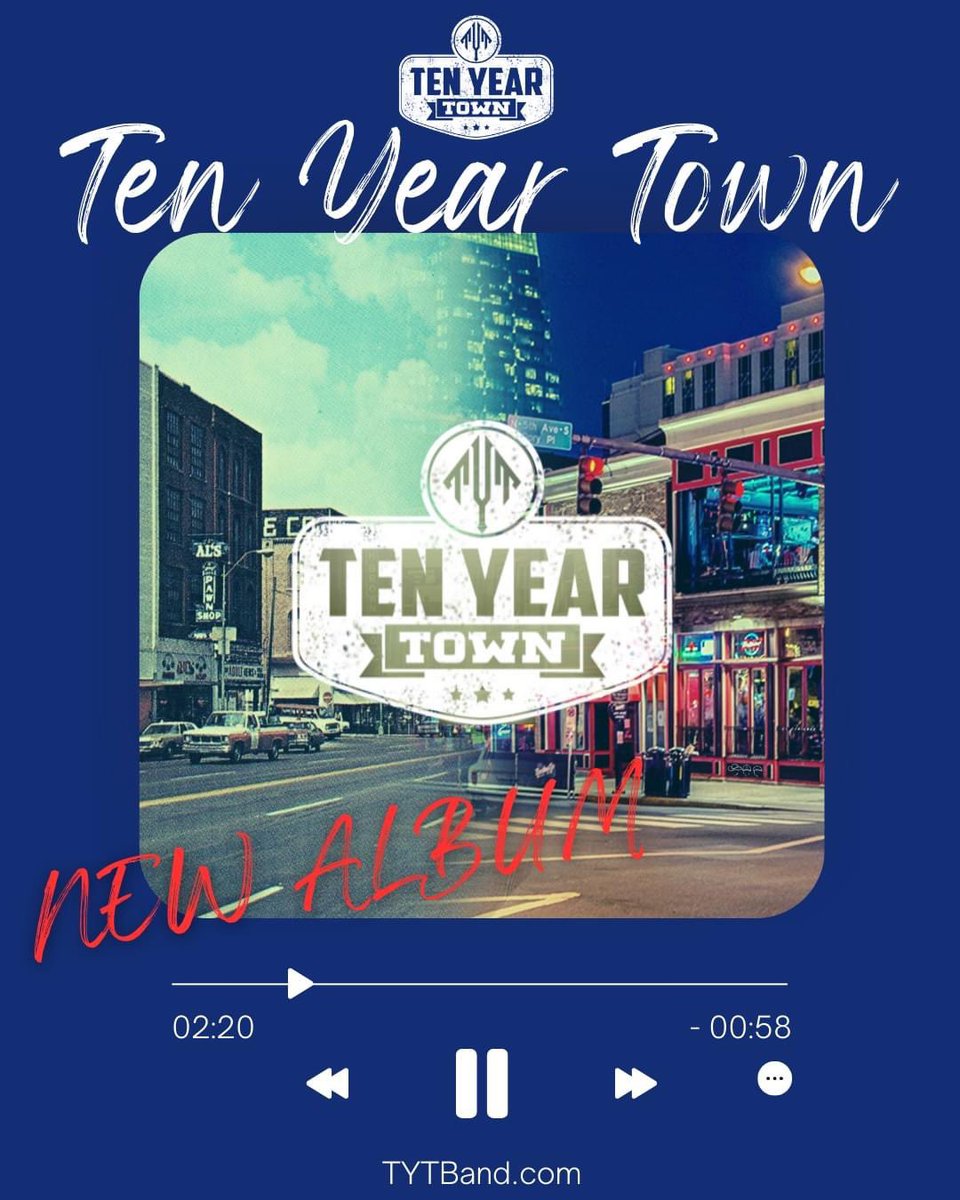 TenYearTownBand's tweet photo. We spent a lot of time in 2022 in the studio working on our first Ten Year Town album.  You can download the new TYT album on all the streaming platforms or go old school and buy the CD on our website or at a live show. For more info, check it out at https://t.co/hzFzJIuEjW https://t.co/6v6yWThDtN
