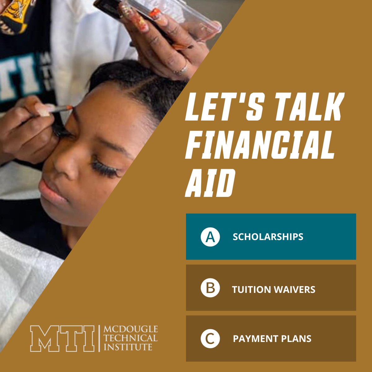 Let's talk financial aid. Opportunities are knocking! Scholarships are available for MTI students to pursue their dreams. Apply today and invest in your future!

Visit the MTI website to submit an application: mti.edu/scholarships

#MTI #scholarships