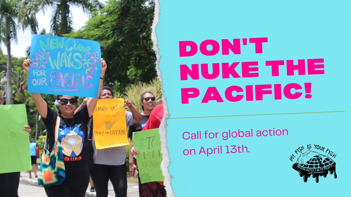bedi_racule's tweet photo. April 13 is the 2nd anni of 🇯🇵 announcing its plans to dump nuclear waste into the Pacific. Let’s call for action by making signs that say “Don’t nuke the Pacific, call for global action on April 13th.” Post ur signs to all socials and use the hashtags below 👇🏽Kommol! https://t.co/WTpg4Wc6Zp
