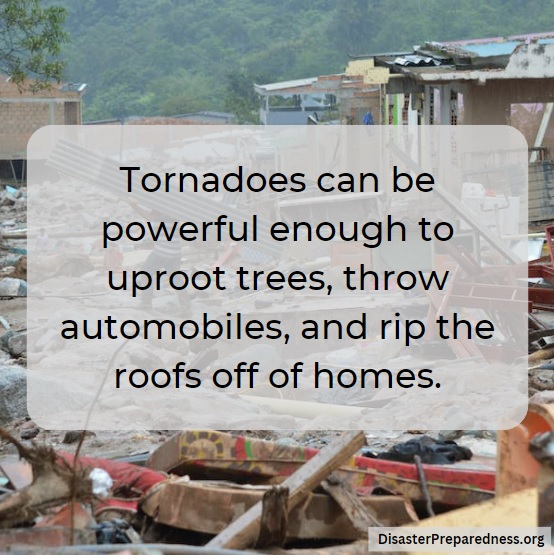DisasterSite's tweet photo. Tornadoes are swirling, violent columns of air that extend from a thunderstorm down to the ground. They can cause immense damage very quickly. Learn how to keep your family safe here: https://t.co/yfVLkdIi0y #tornadoes #disasterpreparedness #disastersafety https://t.co/sSaIzn3lFt