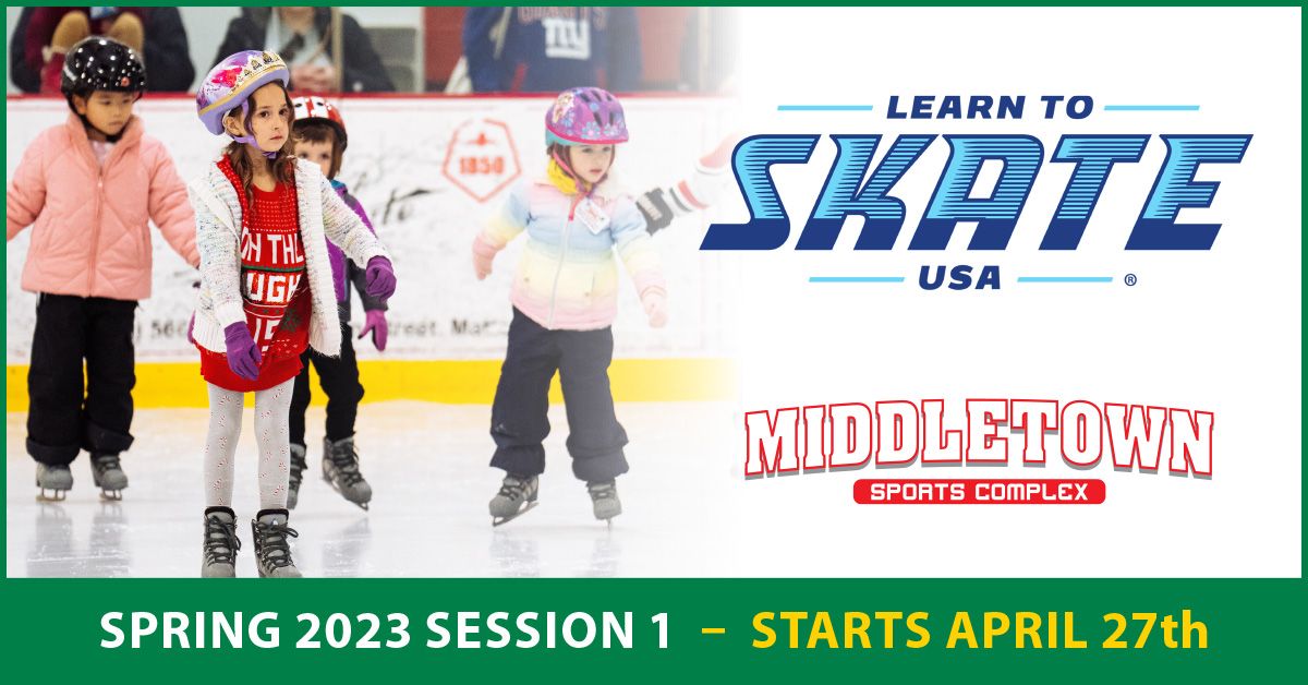 The Spring 2023 Session of Learn to Skate begins on April 27th. For more information and to register, visit middletownsc.com/learntoskate