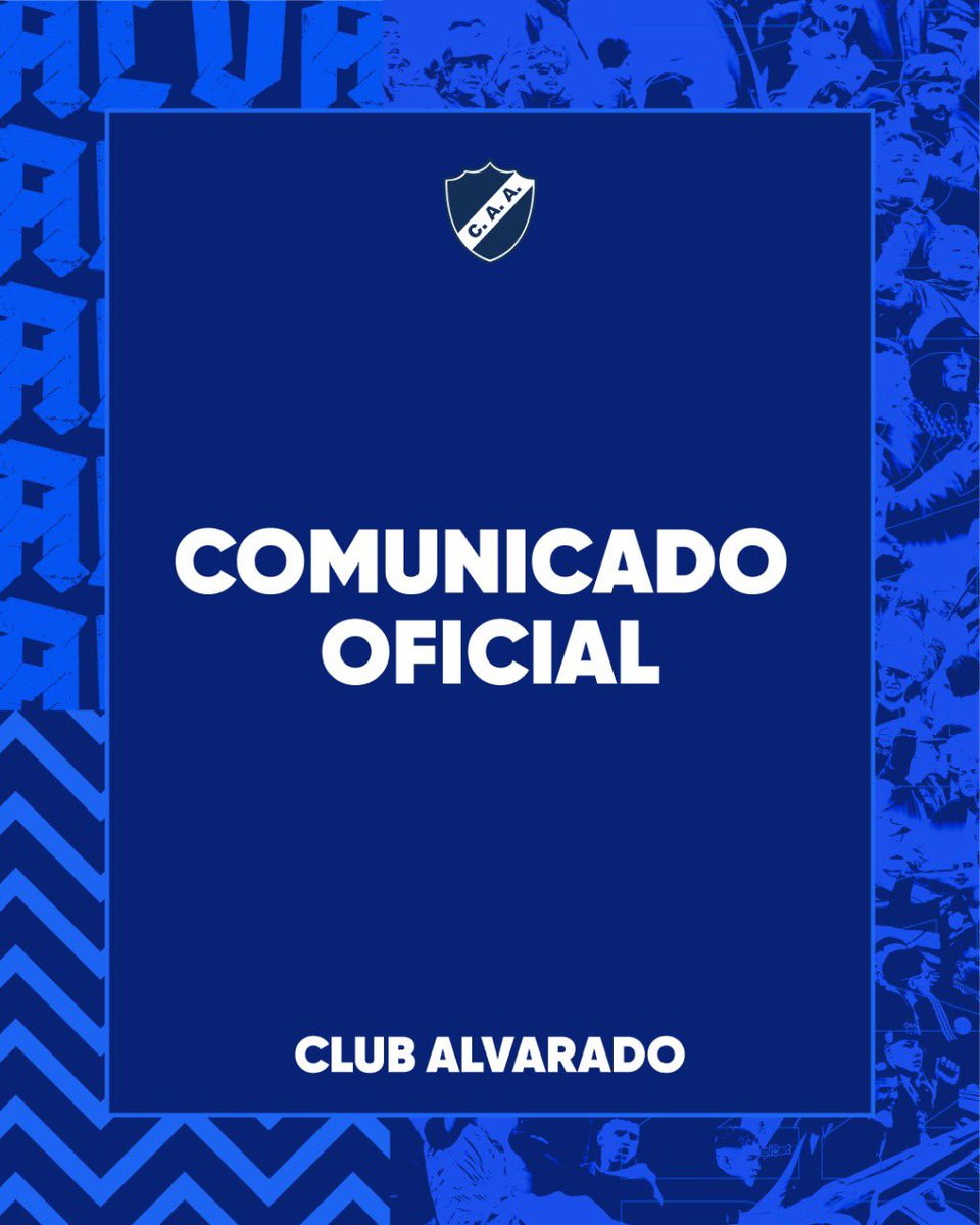 ClubAlvaOficial's tweet photo. COMUNICADO OFICIAL 

El Club Alvarado informa que para el partido del domingo a las 16 hs ante Nva. Chicago, tal cual lo establecen los entes de seguridad y el reglamento de la categoría, NO ESTARÁ PERMITIDO EL PÚBLICO VISITANTE NI HABRÁ SECTOR DEL ESTADIO DESTINADO A TAL EFECTO. https://t.co/cfOWdcWKyy