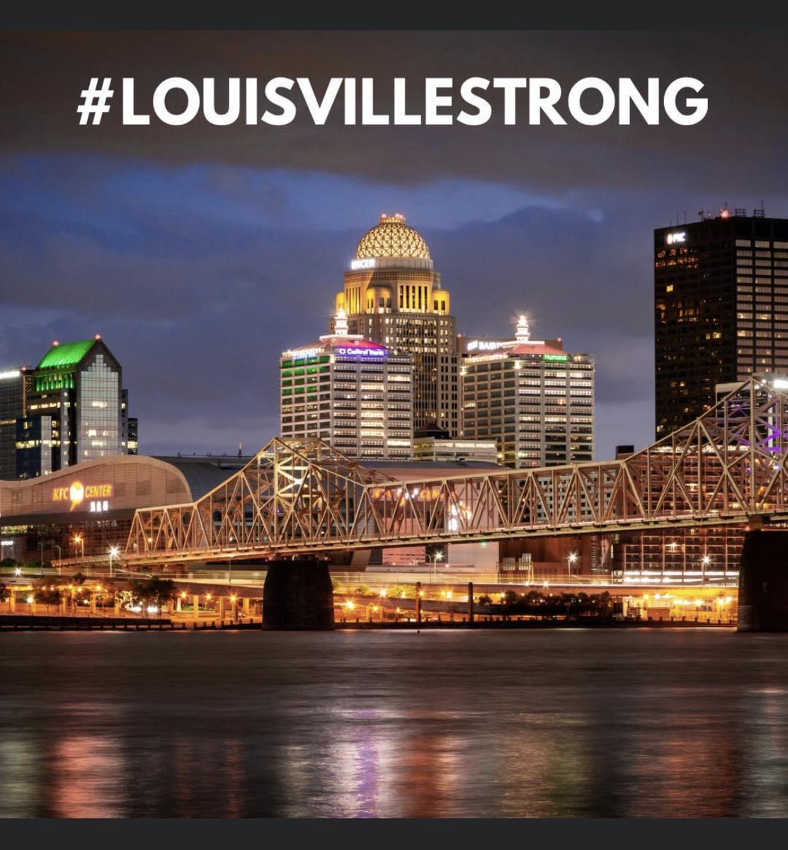 I would like to send love and prayers to folks in Louisville. Yes our hearts are broken .
   Thanks to all my friends across this country who checked on me and prayers that have been offered to our Kentucky City. It is an emotional time when it is close to home. We need HIM ‼️