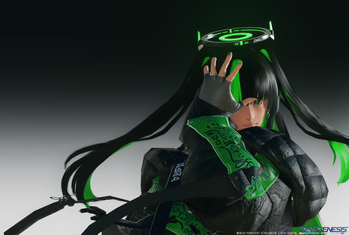 nevermorae's tweet photo. My submission for @ZNRenova and @Alx_West7 's Slayer Hype Campaign! Ready to become a true Monster! 💚🖤💚🖤

#PSO2NGSSlayerSZN https://t.co/WL1yLjMAlj