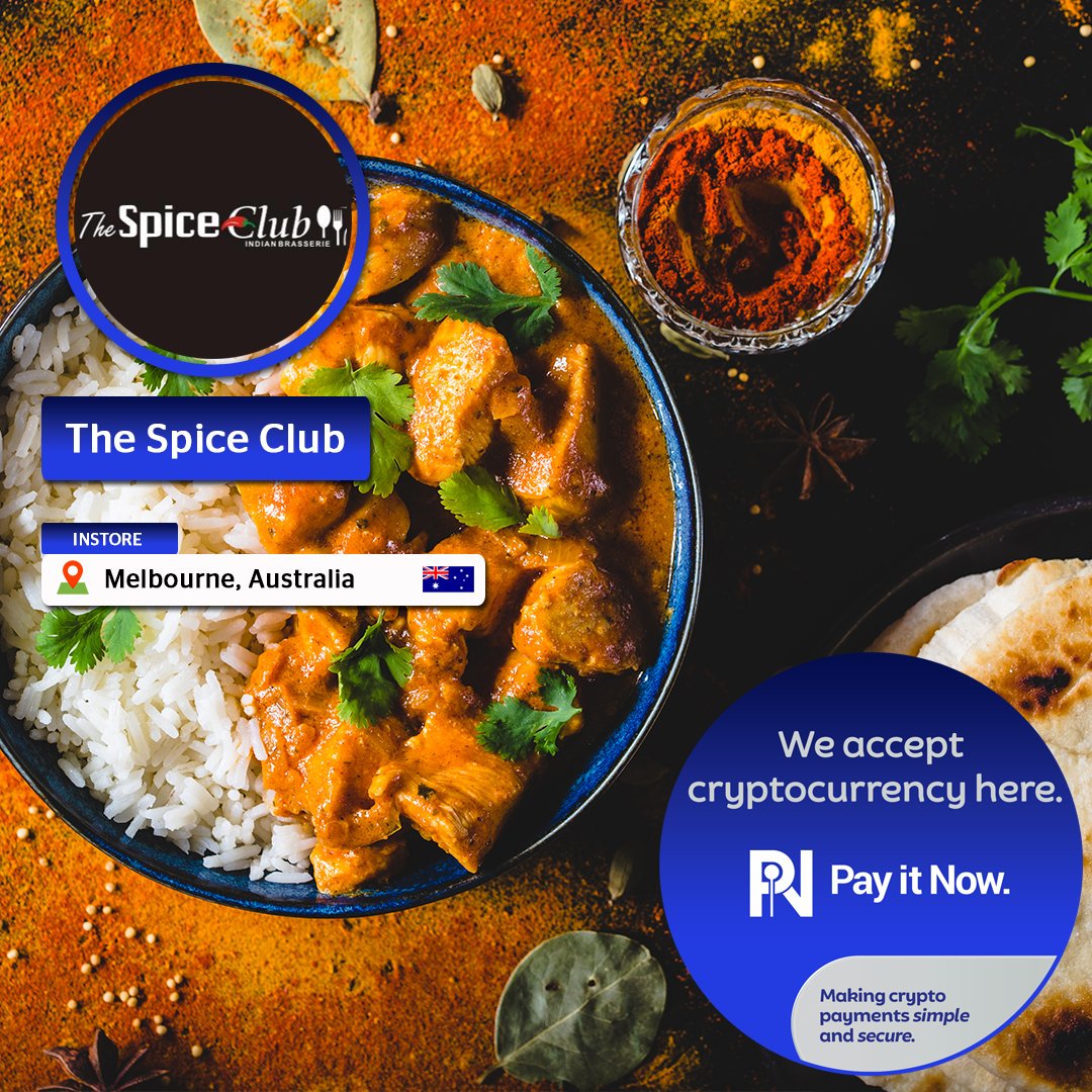 PayItNow_PIN's tweet photo. The spice club is now accepting digital payments via the #pin_network!
Specialists in the legendary and mouth-watering Indian cuisine, visit the Spice Club today: Shop 1&2, 506 Nepean Hwy , Frankston, VIC
#pin #payitnow #pinpayments #cryptopayments #melbourne #australia https://t.co/0HHJWj8Gzt
