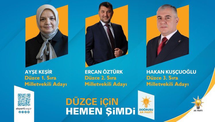 14 Mayıs 2023 Seçimlerinde AK Parti Düzce Milletvekili adaylarımız hayırlı olsun.

#TürkiyeYüzyılı #Düzce İçin durmak yok çalışmaya devam...