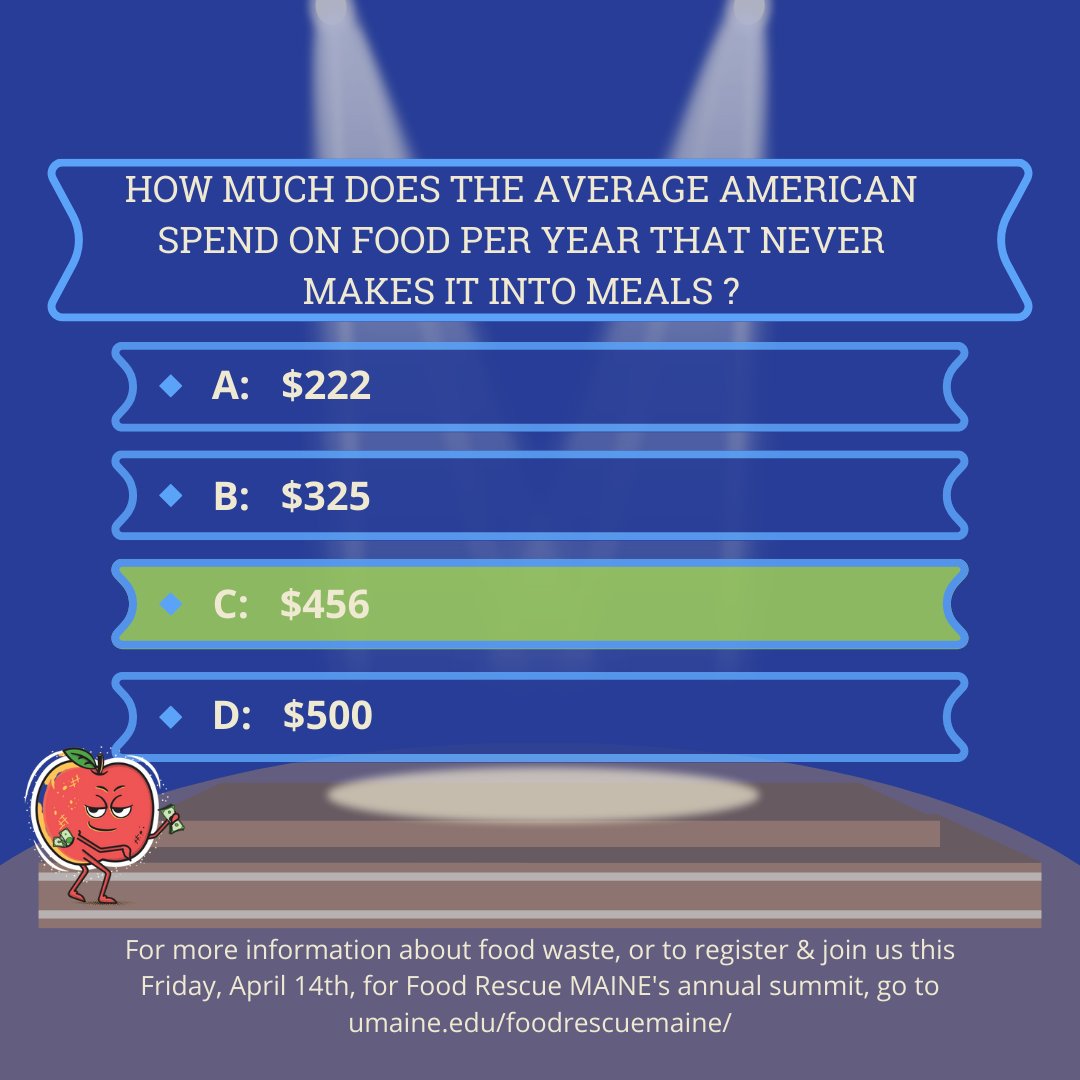 Who wants to be a millionaire?! 
Swipe to play!

Reducing #foodwaste won’t make you a millionaire, but it WILL save you and your family real 💸. The average family of four could save $1,800 per year by changing small habits in how they plan, purchase, and eat meals at home.

We’v
