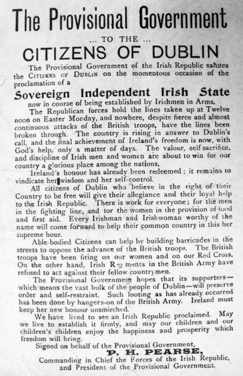 IrishRepubIic's tweet photo. "We have lived to see an Irish Republic proclaimed. May we live to establish it firmly, and may our children and our children’s children enjoy the happiness and prosperity which freedom will bring." https://t.co/RWWelEz60A