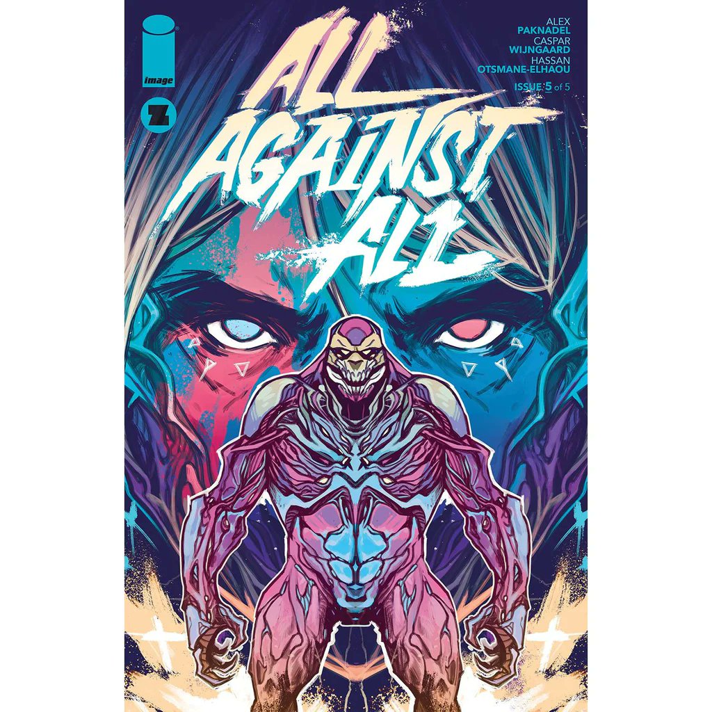 AlexPaknadel's tweet photo. Last issue of ALL AGAINST ALL by @Casparnova, @HassanOE and muggins here drops tomorrow. There's nothing else like it, and I can say that with confidence because most of its originality isn't attributable to me.
A torrent of gratitude to @chris_ryall, who made it all happen. https://t.co/b9qOQlH0s0