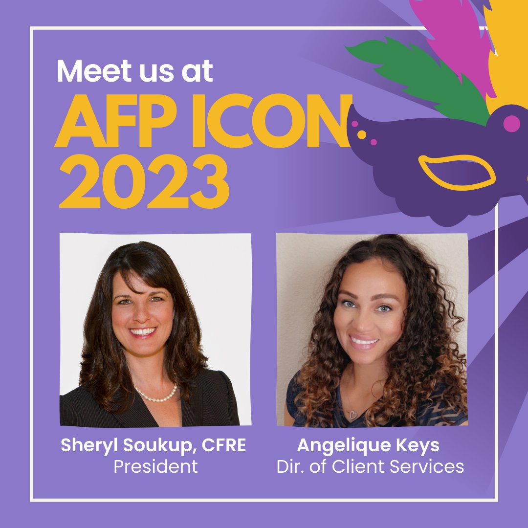 Impactability_'s tweet image. Soukup Strategic Solutions is going to AFP ICON 2023! We hope to see you in New Orleans, April 16th through the 18th.  Meet the Soukup Team at Booth 708, we’ll be available to help maximize your nonprofit’s IMPACT. Don’t forget to snag some swag!