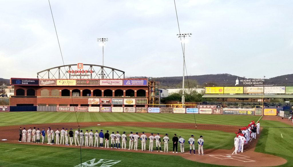 karlschreiter's tweet photo. A beautiful April night for the Reading #Fightins home opener
#MiLB #Phillies #Keystones https://t.co/kcvAidXzQF