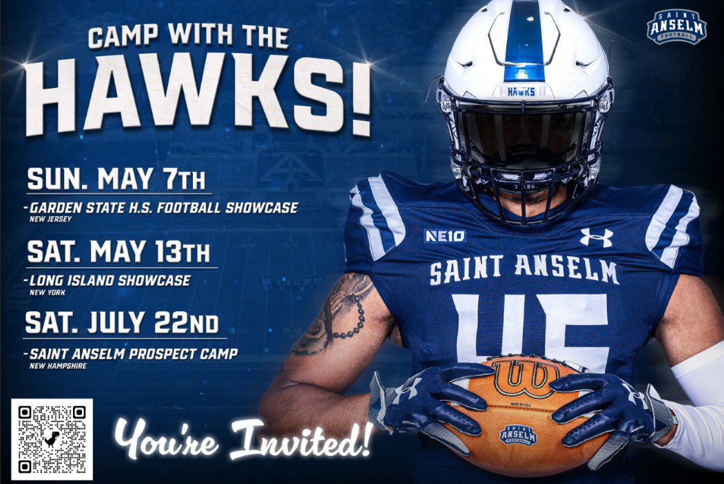 Looking forward to being at <a href="/STAHawksFB/">Saint Anselm Football 🏈 #BCM</a> Thank you for the invite <a href="/CoachBraine/">Chadd Braine</a>