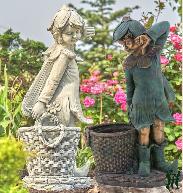 30' TALL MAGNESIUM FAIRY GARDEN STATUE WITH BASKET 'OLIVER' giftsforyounme.com/products/30-ta… #fairy #gardendecor #gardenstatue #MothersDay #giftsforher #HomeandGarden