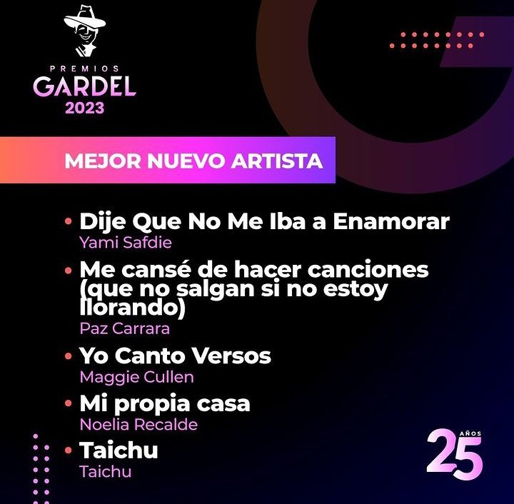 ¡Paz está nominada como "Mejor Nuevo Artista" en los Premios Gardel! 👏🏻❤️