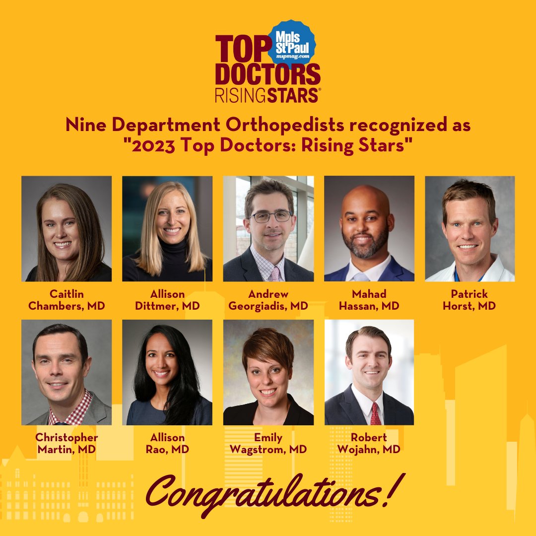 UMN Department of Orthopedic Surgery on Twitter "Exciting news for our