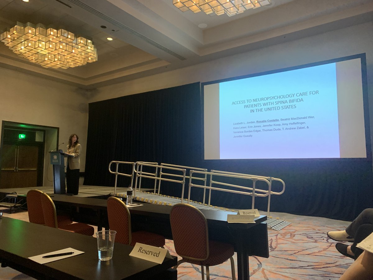 Great session by Rosalia Costello, PsyD, on patient access to #neuropsychology care at #SBWC2023. Grateful to have faculty members like Dr. Costello who prioritize collaborative research to help provide accessible, equitable care to patients with #spinabifida. <a href="/SpinaBifidaAssn/">Spina Bifida Association</a>