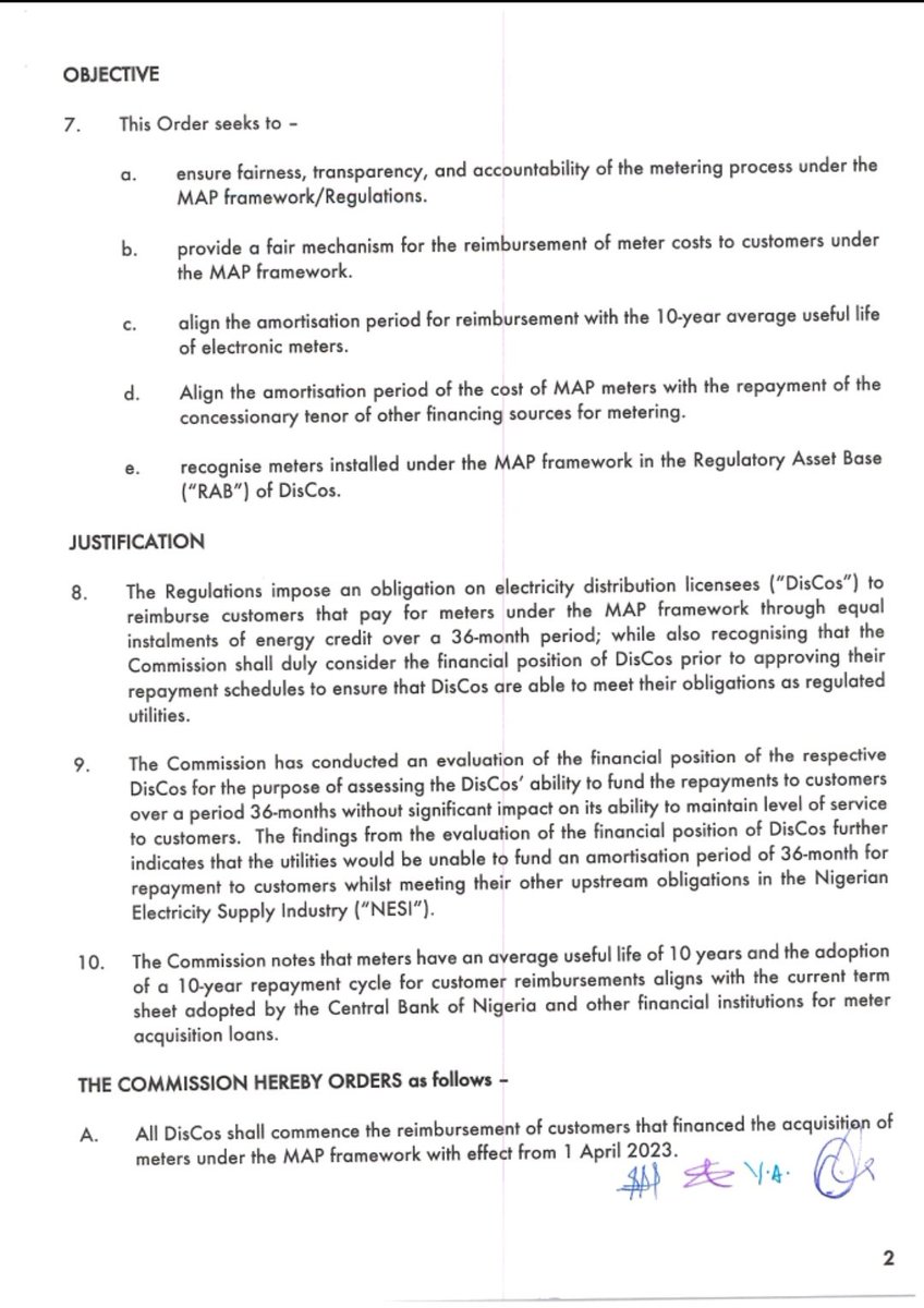 WavesandWatts's tweet photo. Regulatory Update:
Effective April 2023, the Nigerian Electricity Regulatory Commission has provided a new mechanism for the reimbursement of the cost of meters procured by customers under the Meter Asset Provider framework. https://t.co/XlGjMrMQ7s