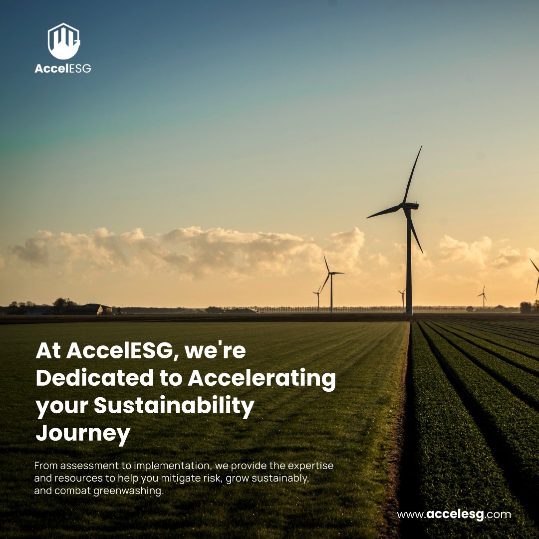 accel1horizons's tweet photo. Are you ready to accelerate your sustainability journey? At AccelESG, we're dedicated to helping you mitigate risk, grow sustainably, and combat greenwashing.
#AccelESG
#sustainability
#mitigaterisk
#growsustainably
#combatgreenwashing
#informedchoices
#sustainablepractices https://t.co/ljnSlmXhcl