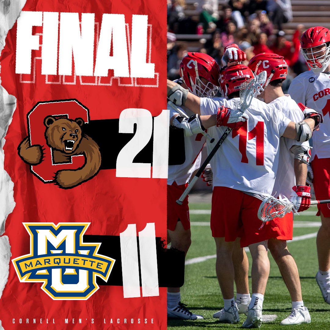 CornellLacrosse's tweet photo. Third 20+ goal performance this season.

Big opportunity this weekend at #6/#7 Army.

#10 #21 #JGC #RMM #WD>WS #LGR #YellCornell https://t.co/WHYUTl86vT