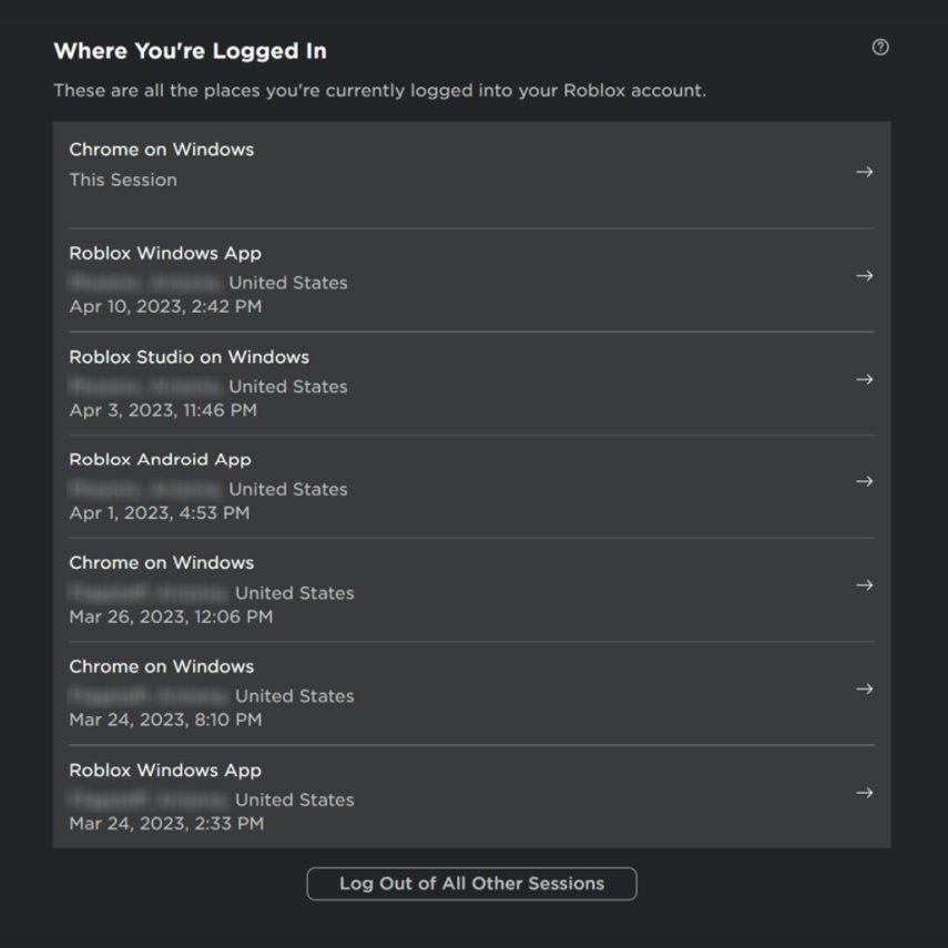 Keep Track of Where You're Logged In on Roblox with the New Session  Management Tool, by Bloxy News