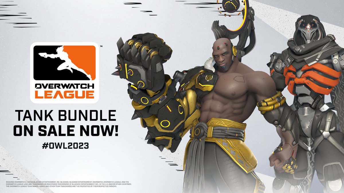 Overwatch Esports on X: Grab your shields and your hammers🛡️ The new  Overwatch League tank bundle is officially out! Grab your favorite #OWL2023  team's tank skin and dominate the competition. Get yours