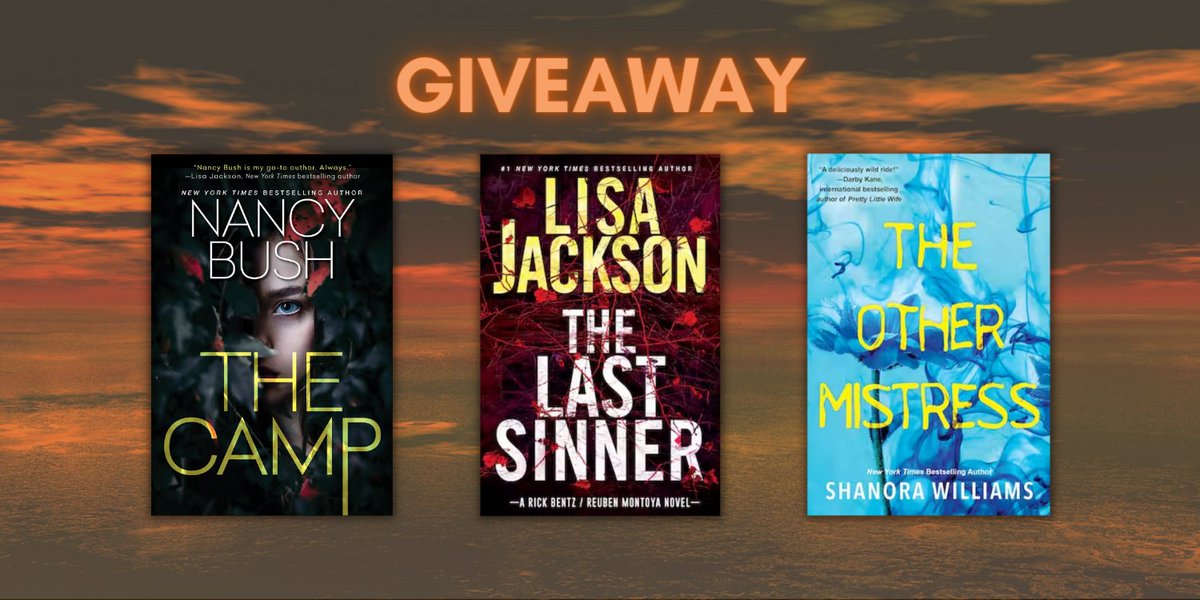 Three twisted mysteries, one can't miss giveaway! Don't miss your chance to win this summer's must-read mysteries by @readlisajackson, @shanorawilliams, and  @NancyBushAuthor: ow.ly/QHSg50NF6fG